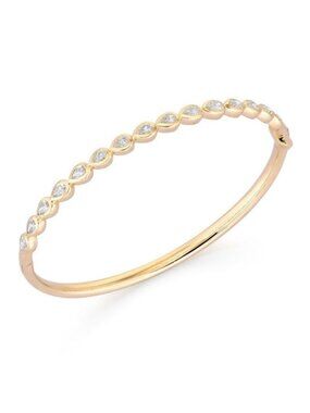 Golden Teardrops 14K (or 18k upon request) Gold Bezel Set Diamond Bracelet